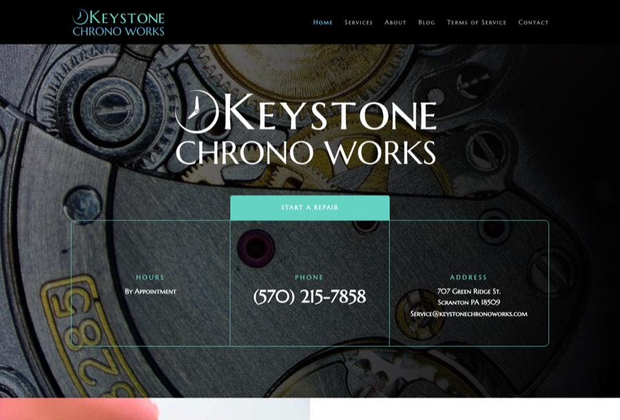 Home page of the Keystone Chrono Works website
